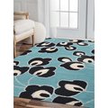 Glitzy Rugs 3 x 5 ft. Hand Tufted Wool Floral Rectangle Area RugBlue UBSK00718T0003A1